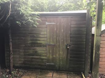 a large garden shed with padlock cupboard and shelves available for collection as soon as possible will need to be dismantled and taken away by friday - Garden Sheds Huddersfield a large garden shed with padlock cupboard and shelves available for collection as soon as possible will need to be dismantled and taken away by friday - Garden Sheds Huddersfield