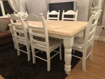 Shabby Chic Dining Table Chairs Second Hand Household Furniture 6ft Shabby Chic Oak Table And 6 Chairs