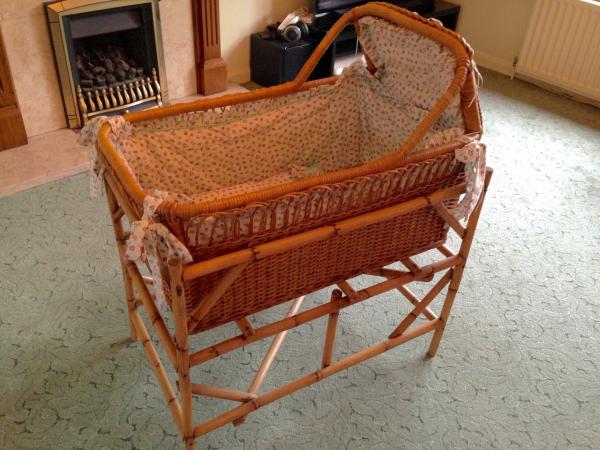 Baby Crib With Stand And Laura Ashley Fabric For Sale In Hutton