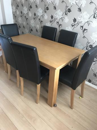 Dining Table And 6 Black Chairs Dining Table And 6 Black Chairs