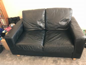 2 and 3 seater leather sofa