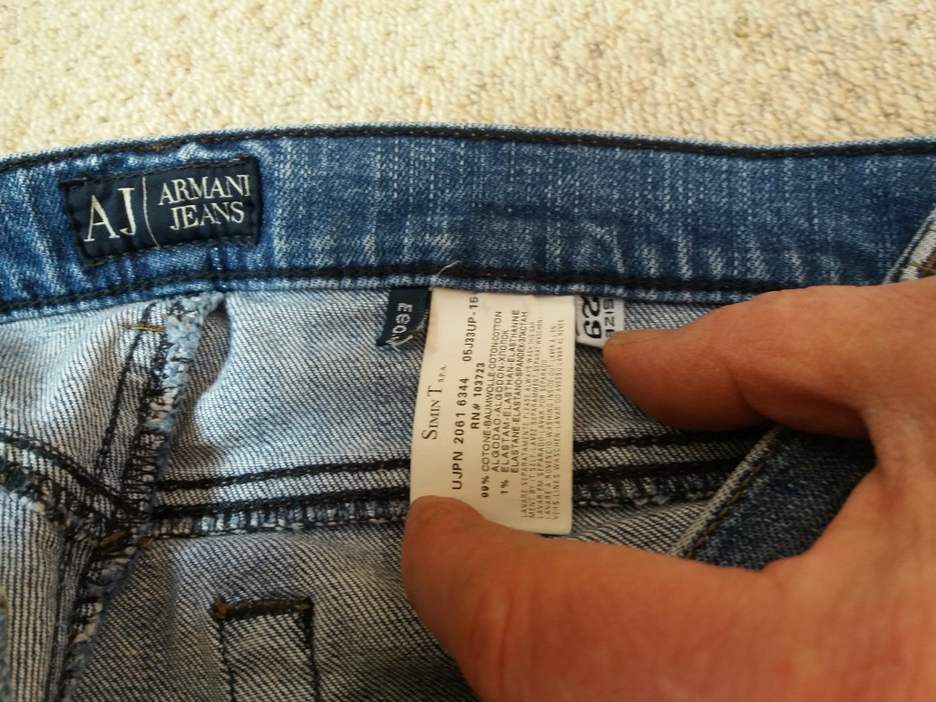 armani jeans size