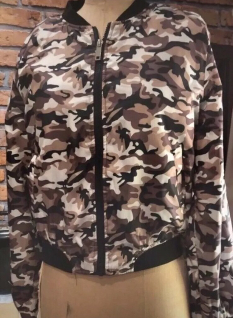 army print crop jacket