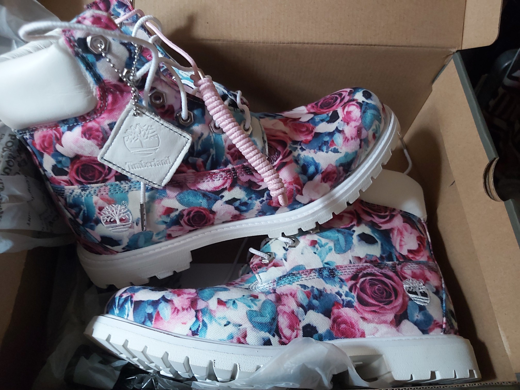 floral timberland boots