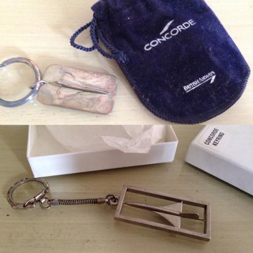 Two different Concorde British airways key rings For Sale in London