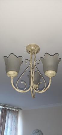 Shabby Chic Style Chandelier Three Ceiling Lights For Sale In