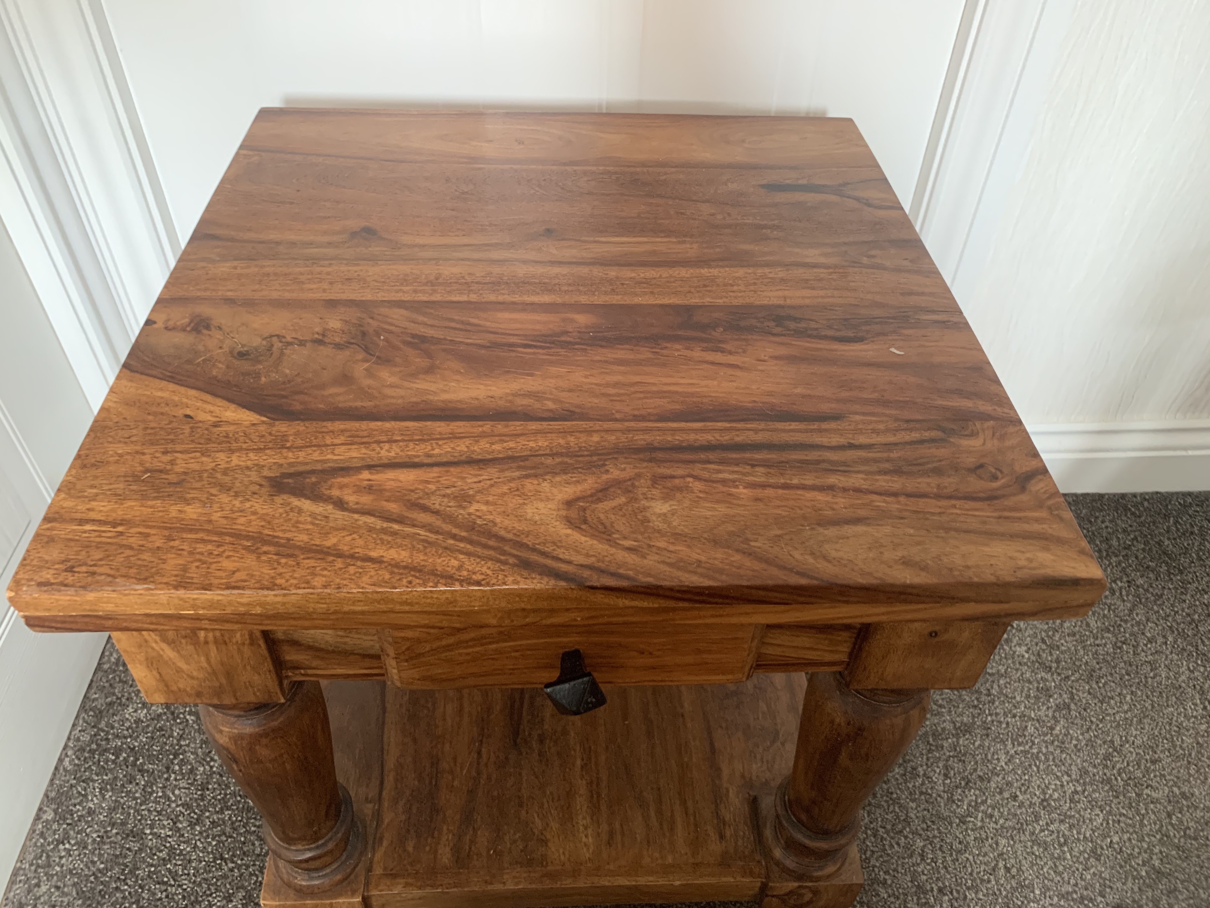 small wooden lamp table