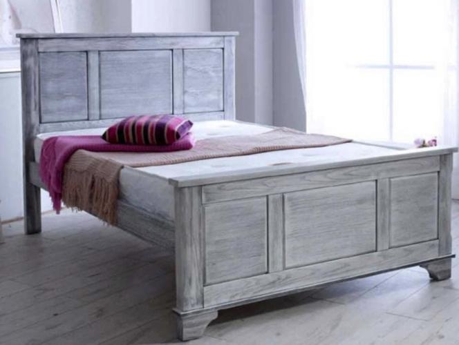 DENMAN LIGHT GREY WOODEN BED FRAME For Sale in Rotherham, South