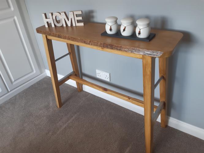 Hall , console table. light oak. upcycled and unique. For Sale in