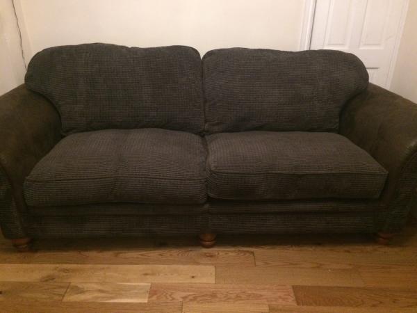 Large 4 Seater Brown Fabric Sofa Couch Large 4 Seater Brown Fabric Sofa Couch