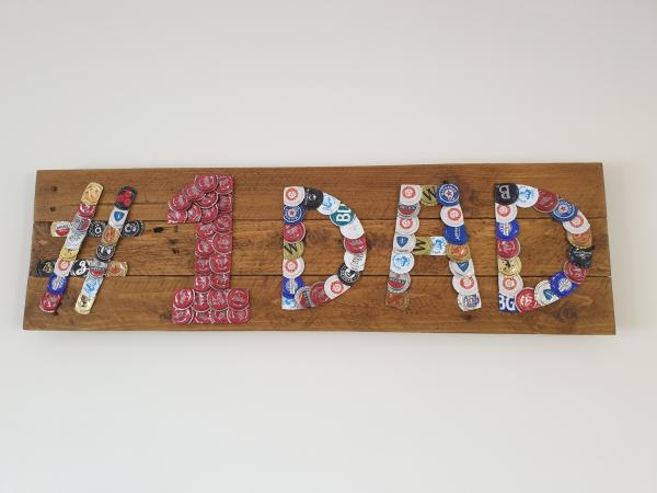 Image 2 of #1 DAD Large Rustic Wooden Industrial Beer Sign
