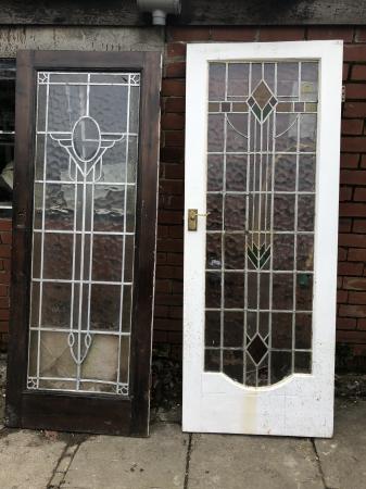 2 Antique Internal Doors Requiring Some Restoration For In - 1930 S Stained Glass Internal Doors 2 Antique Internal Doors Requiring Some Restoration For In - 1930 S Stained Glass Internal Doors