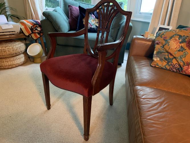 Victorian burgundy upholstery chair For Sale in Bristol