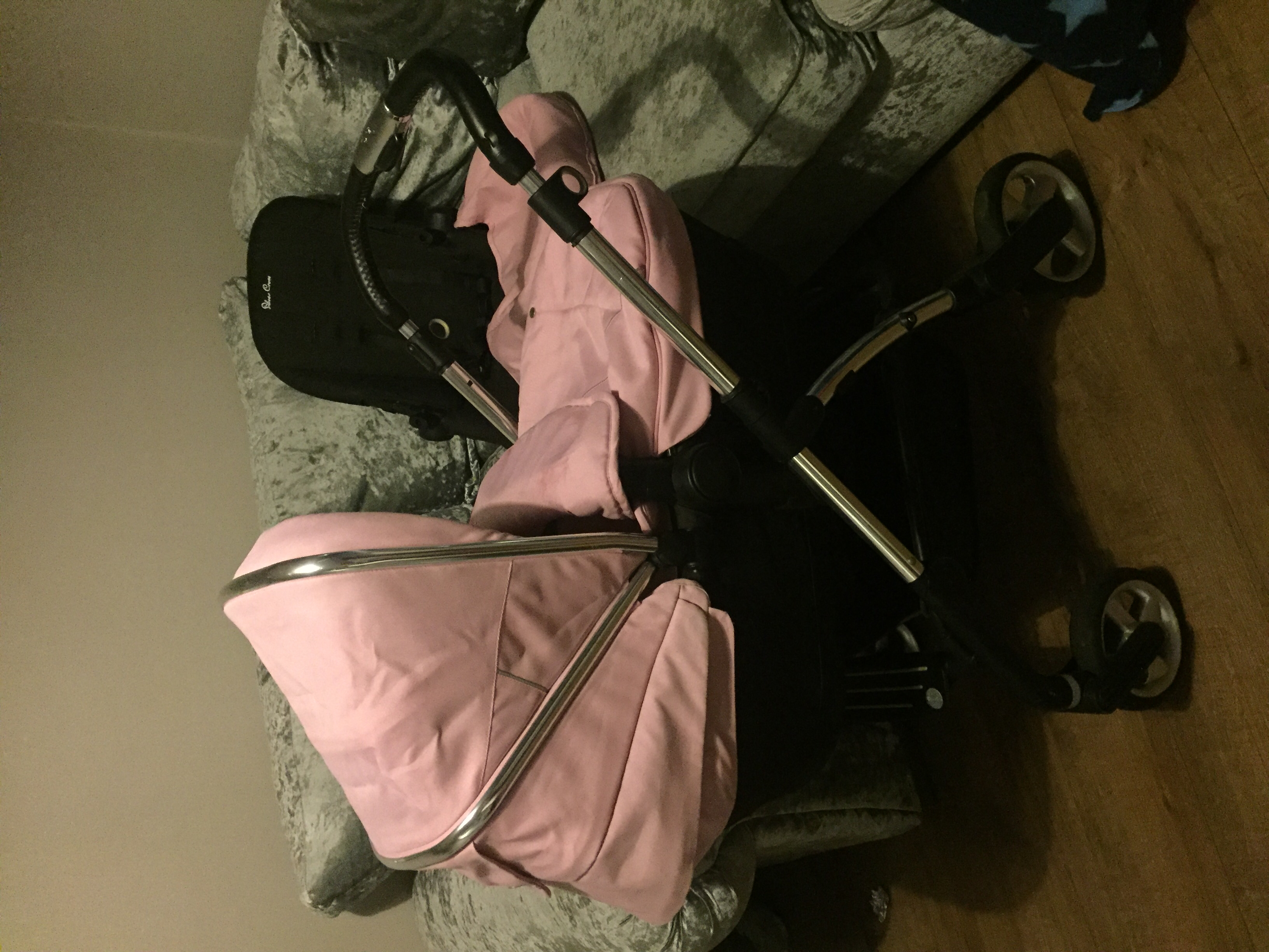 pink silver cross car seat